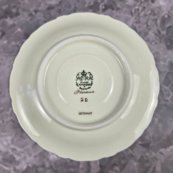 Vintage Kunst Kronsch Florenz Set of 4 Cups Saucers Blue White Gold Bavaria 1950 - Picture 9 of 15